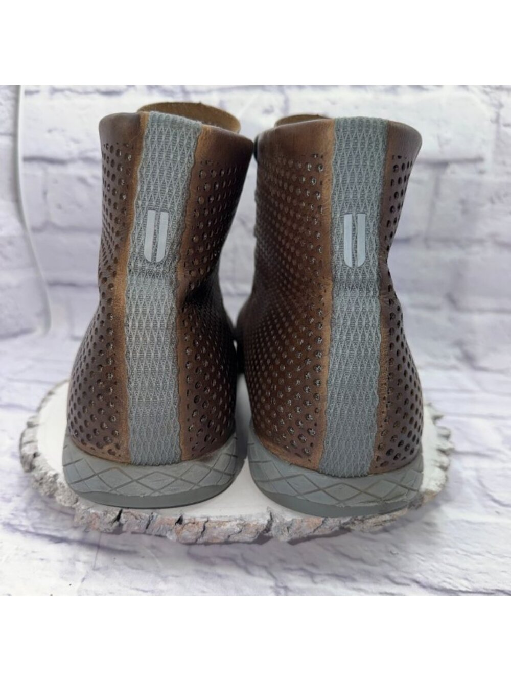 NOBULL High-Top Trainer Coffee Perforated Leather Gray Sole Mens Size 15 Sneaker - Picture 6 of 13